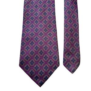 Ferrell Reed Purple and Blue Silk Necktie Handmade in USA